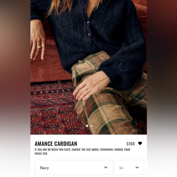 NWT - Sezane Amance cardigan in navy blue - size M - Picture 2 of 11